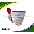 350ml ceramic coffee mug with spoon